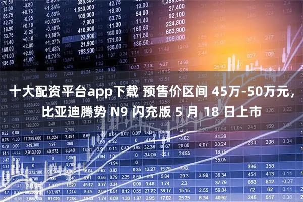 十大配资平台app下载 预售价区间 45万-50万元，比亚迪腾势 N9 闪充版 5 月 18 日上市